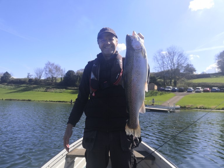 fly fishing courses Andrew with his 4.5lb fly caught trout