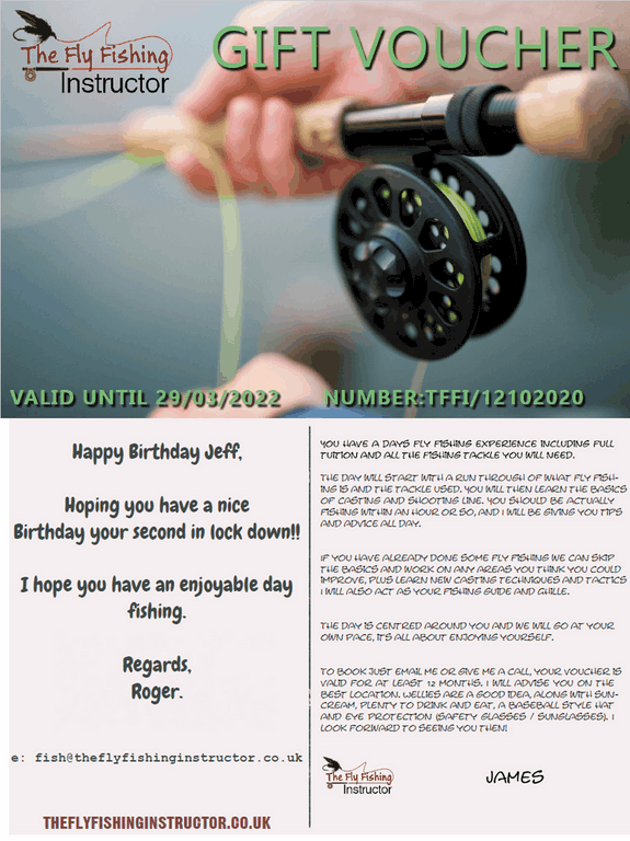 fly fishing gift vouchers Fly fishing gift voucher
