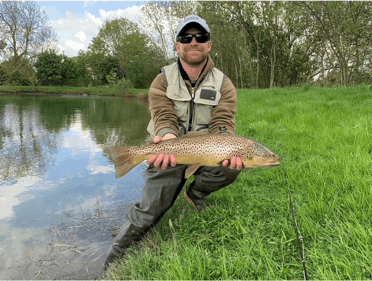 James with a big brown trout