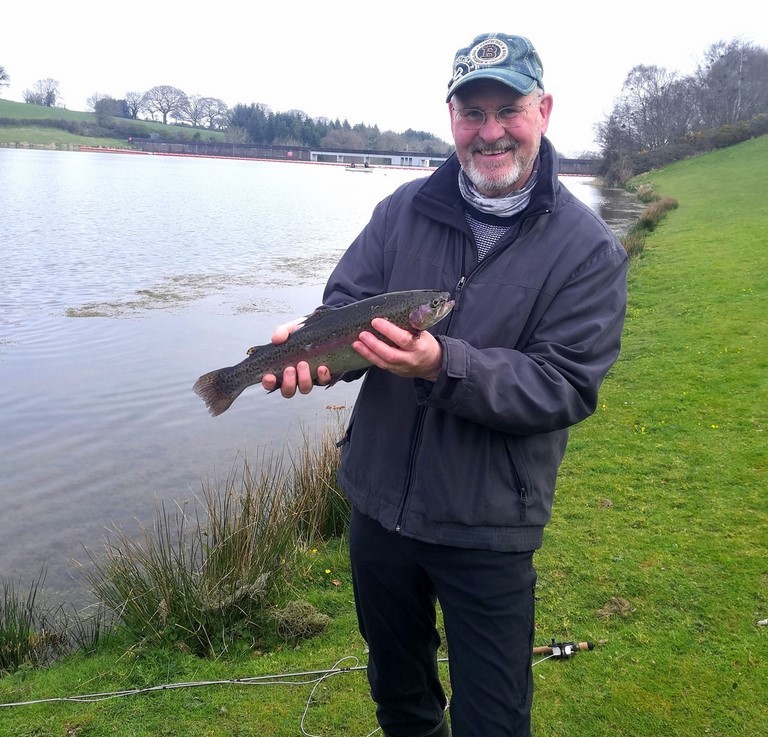 Kevin with his 3lb fly caught rainbow trout