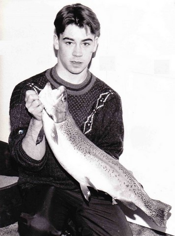 me holding a 14lb Rainbow Trout