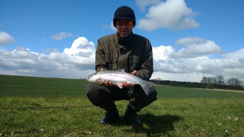 jeremy with a 3lb rainbow trout