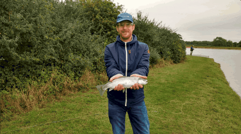 Tim with his first ever rainbow trout